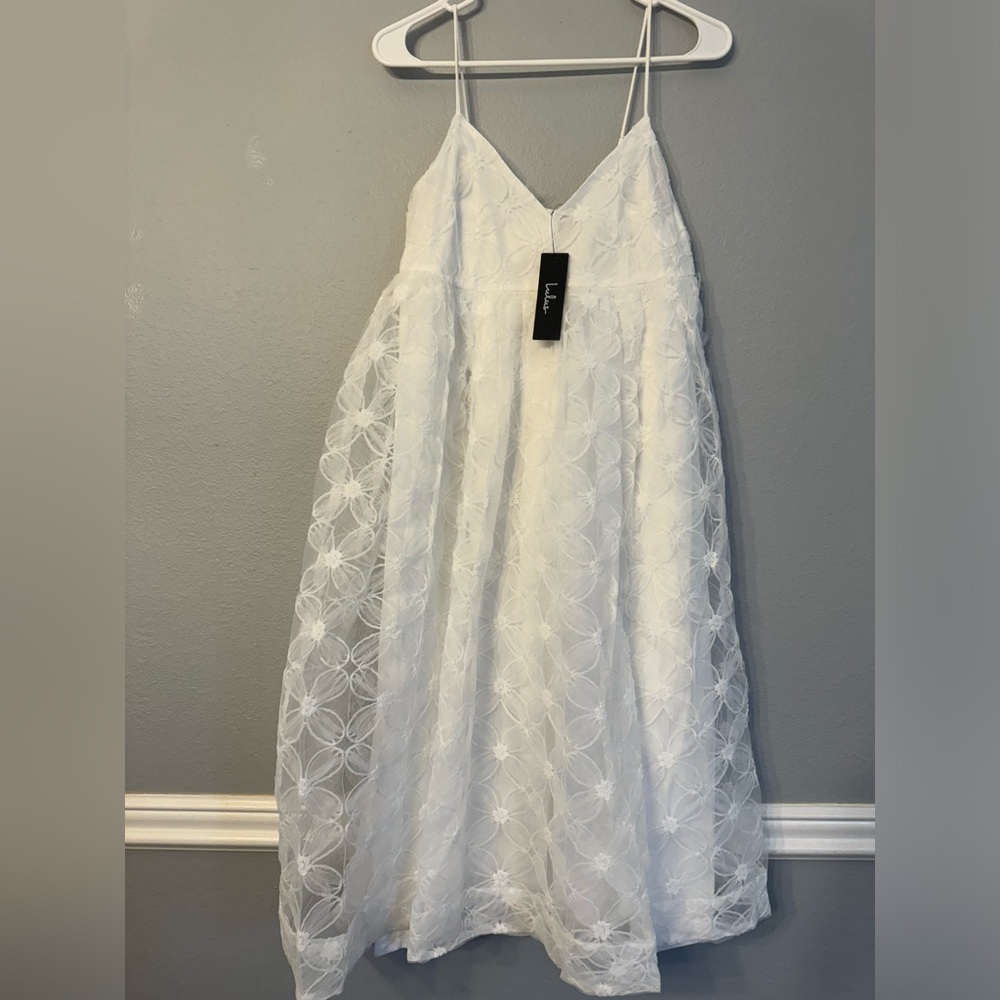 NWT Lulus Ivory Floral Midi Dress